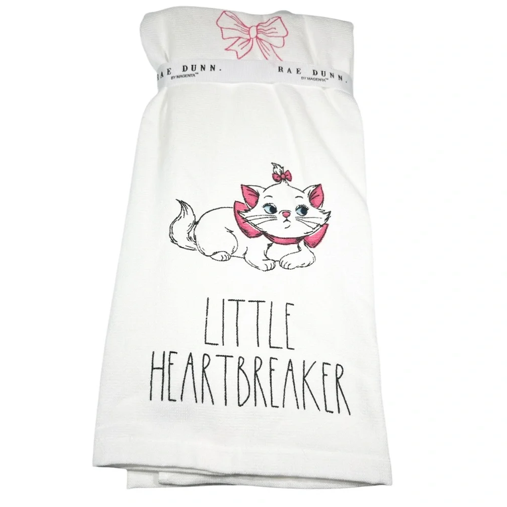 NEW Rae Dunn/Disney LITTLE HEARTBREAKER Aristocats Set of 2 Kitchen Towels